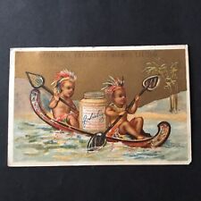 CHROMO LIEBIG Figure The Genre India Canoe Antique Old Scrap