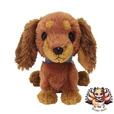 NOUVEAUX chiots Sun Lemon ! Peluche miniature teckel marron (S) 16 cm