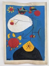 Joan Miro COA Art Painting Original Drawing Vintage Paper Signed