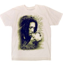 Bob Marley Men’s Reggae T Shirt Size 2XL White Cotton Crew Neck Short Sleeves