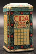 Ancienne Rare Boite Tole Publicitaire Cacao Cida Echantillon Années 20