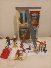 Playmobil 5705 Fire Rescue Set USA FIREFIGHTER Fire House Fire Flames Vintage