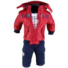 ENSEMBLE BEBE VETEMENTS HIVER PANTALON + SWEAT + BLOUSON ROUGE