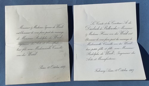Faire part mariage 1887 - faire,