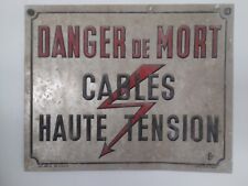 Danger of Death Plate High Voltage Cables Rare Alu-metal Catu Paris 1960s-70s