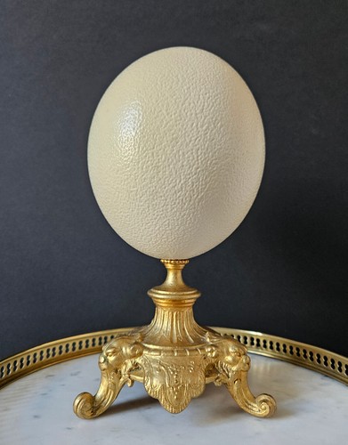 Oeuf autruche socle doré - socle,