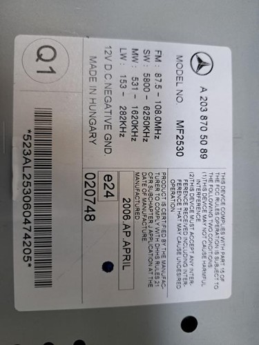Autoradio origine mercedes - autoradio, d'origine