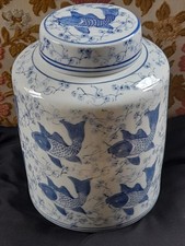 Chinese Blue/White Earthenware Pot, with Lid, 1960s.