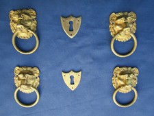 4 poignées anneaux tête lion