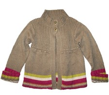 JEAN BOURGET gilet chaud 30% LAINE cardigan pull maille fille 6 ans BON ÉTAT