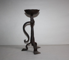 Very old wrought iron candle holder Popular Art, height 31.5 cm