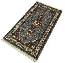 Bleu Clair Tapis Laine Noué