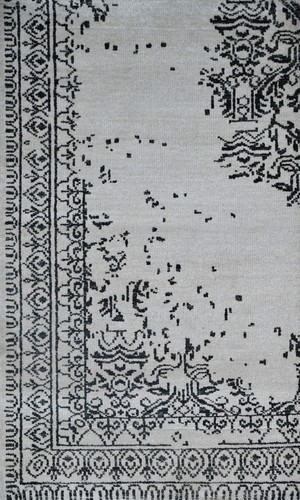 Tapis vintage blanc argent - vintage,