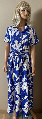 Robe longue bleue blanche - , &