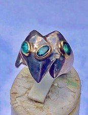 BAGUE MODERNISTE  OR et ARGENT