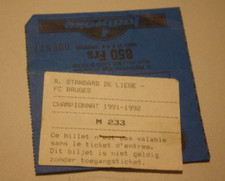 TICKET )) STANDARD LIEGE V FC BRUGES Saison 1991/92