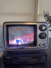 Vintage Working Toshiba Blackstripe TV 9" CRT 1980 Model C099 Working Picture