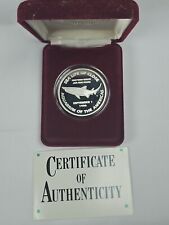 1990 Aquarium of the Americas New Orleans 1 oz .999 Silver Coin w/ Box & COA