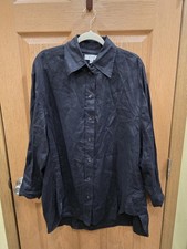 COS Shirt Womens 8 Black Button Down Long Sleeve Oversized Relaxed Tunic Top