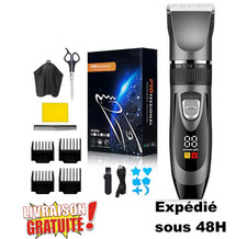 Tondeuse Professionnelle Hommes Rechargeable LED + Sabots Dégradé 3 à 12 mm