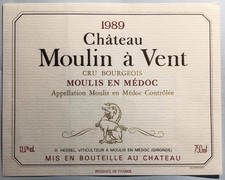LABEL - CASTLE WINDMILL - MOULDED IN MEDOC - CRU BOURGEOIS - 1989 - #6627