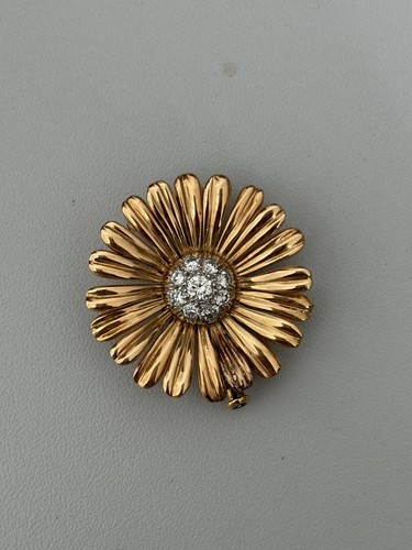 7656 broche fleur vintage - fleur, or