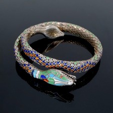 Bracelet serpent argent