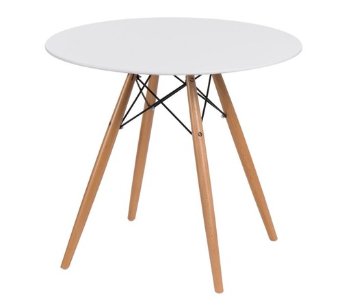 Table ronde blanche naturelle - table,