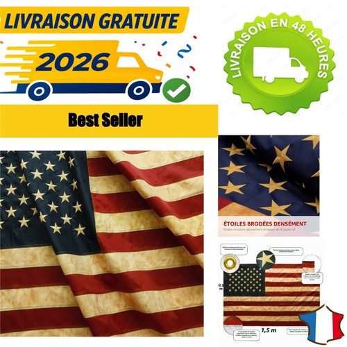 Drapeau américain nylon 3x5 - drapeau,
