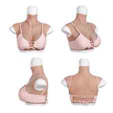 High Collar Silicone Breast Form AA/A/B/C/D/E/G Cup Shemale Transgender Cosplay