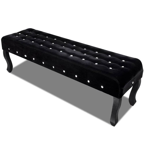 Banc noir tissu velours avec - tissu,
