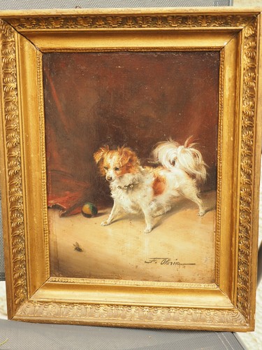 Tableau ancien peinture - ancien, chien