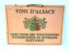 Old cardboard advertising plate Vin d'Alsace Ingersheim POS