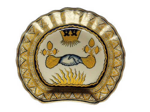 Rare ancien plat barbe - et, à