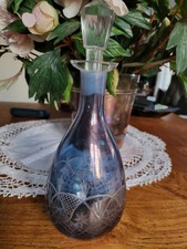Carafe cristal/ verre bleu