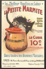 Cubed broth. La Petite Marmite. circa 1910. Black cat. Paris