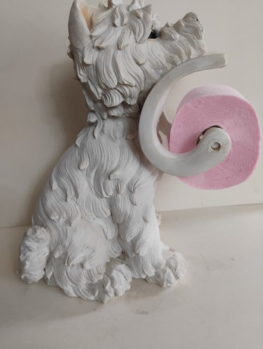 Chien blanc porte rouleaux - blanc,