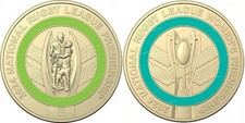 Rugby League 2024 Set of 2 Men's Women's NRL Football Coins $2 Two Dollar - CIRC