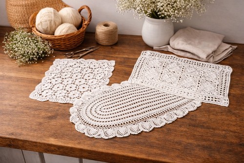 Lot 3 napperons - de,
