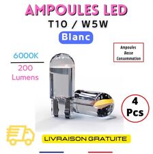 LED W5W  T10 pour voiture, verre COB 6000k Blanc 4 pièces Ampoule Veilleuse Neuf