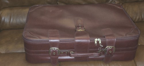 Ancienne valise cuir - ancienne, ou