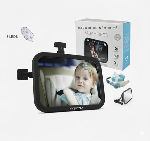 Miroir voiture bébé led - miroir,