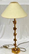 NICOLAS DE WAEL LAMP GILDED BRONZE FOUNDICA XXth NATURALIST ORIGINAL FRENCH LAMP