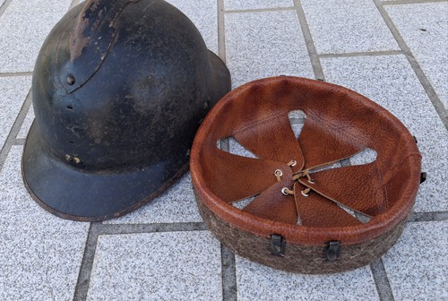 Ww2 coiffe intérieur cuir - coiffe,