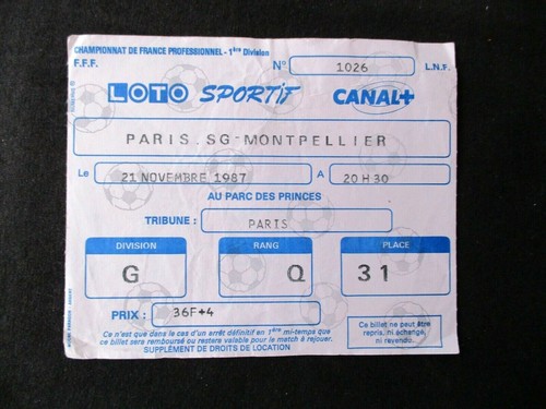 Ticket billet football ancien - ticket,