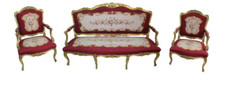 A FRENCH GILTWOOD AND AUBUSSON SALON SUITE OF LOUIS XV STYLE, LATE 19TH CENTURY