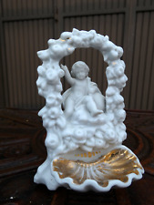 Antique French Vieux paris porcelain holy water font religious