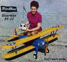RARE Vintage BIG SCALE AIRPLANE MODEL RC STEARLING STEARMAN PT-17