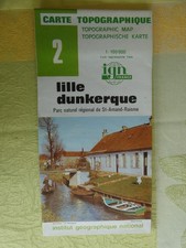 CARTE IGN serie verte 2 lille dunkerque 1983