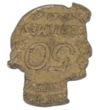 1941 Worked Profile Marianne Liberation WW2 50 Cent Franc Coin